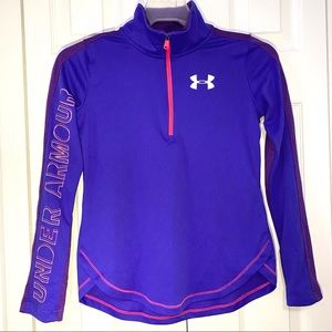 UNDER ARMOUR tech heatgear 1/2 zip purple pink